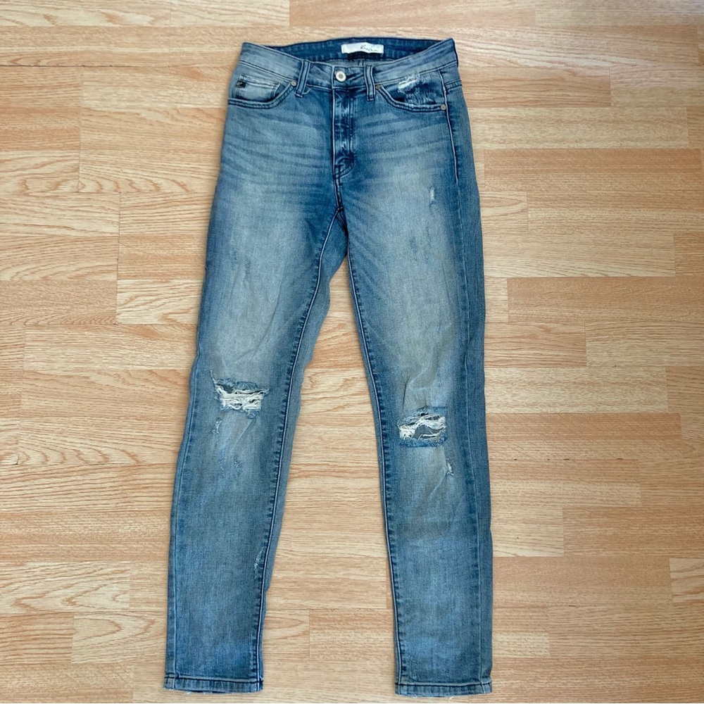 KanCan Destroyed Ripped Knee Slim Straight Leg Jeans 0 / 23